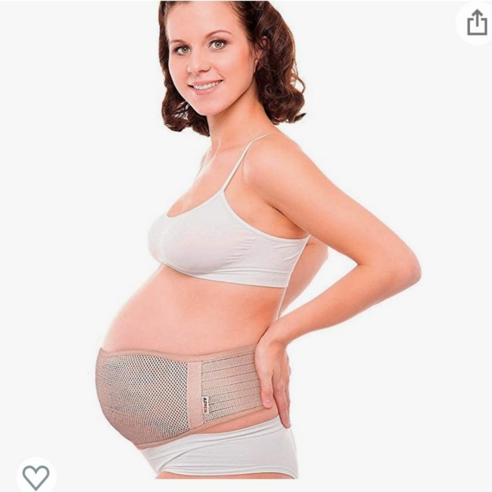 Azmed Maternity Belt Lower Back and Pelvic Support Comfortable Belly Beige Band